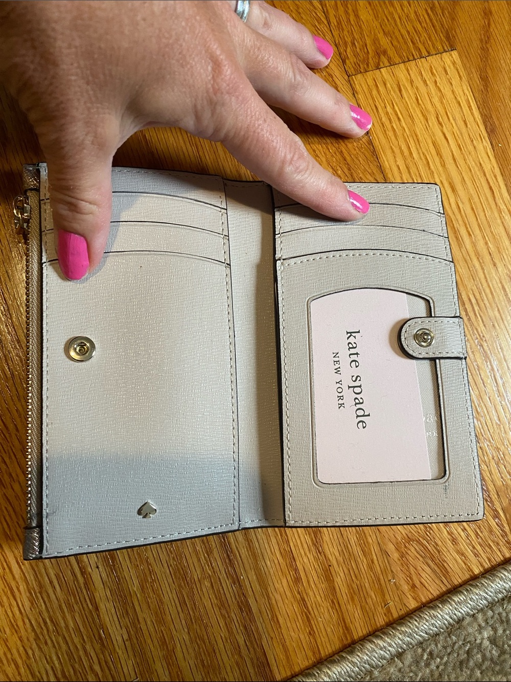 kate spade metallic rose gold zip wallet - Picture 4 of 6